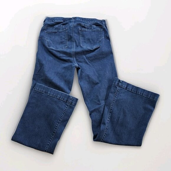 Torrid Jeans Women 12 Tall Blue Bombshell Flare Button Fly Stretch Denim Boho - Picture 13 of 15